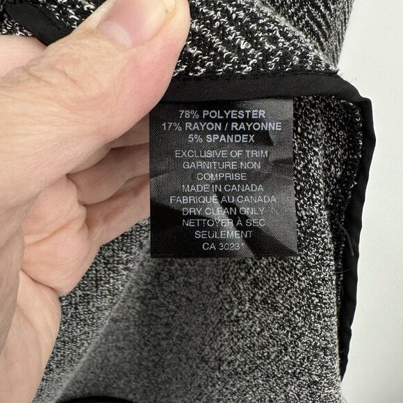 JOEFFER CAOK jacket blazer belted pockets herringbone black knit stretch S - Picture 6 of 6